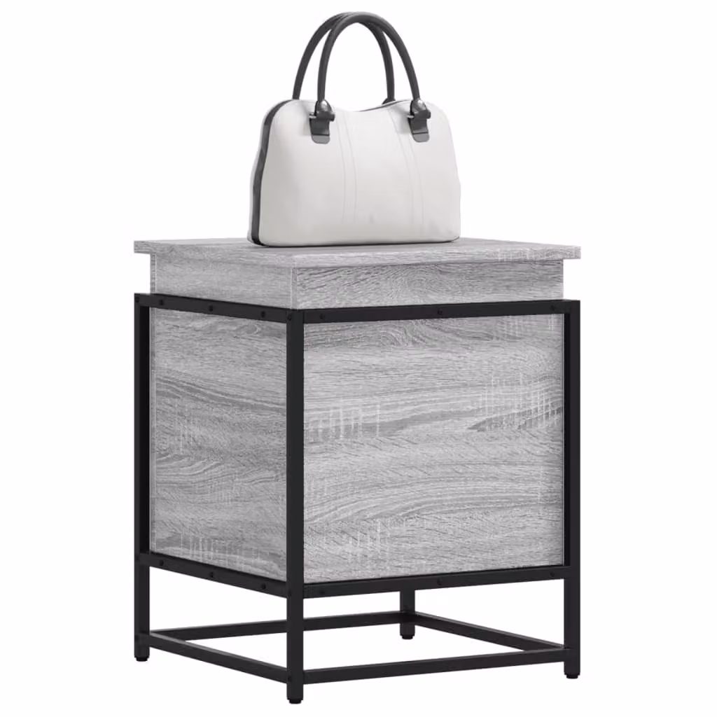 Contenitore con coperchio vidaXL in stile industriale, colore grigio, L 40 x P 40 x H 51,5 cm