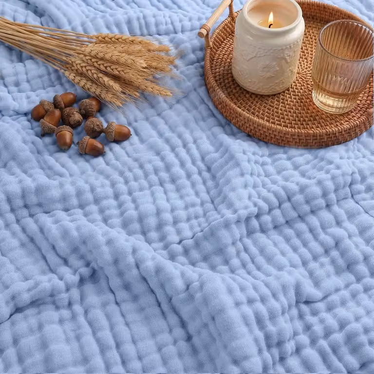 Elzusha - Coperta in mussola di cotone al 100%, ideale per tutto l'anno