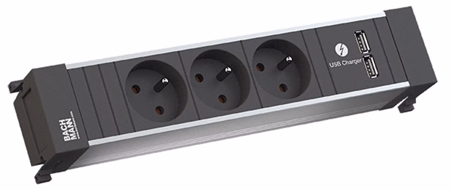 Bachmann POWER FRAME - Presa multipla - Ingresso, ingresso GST18i3 - Connessioni di uscita: 3 (USB, 3 x francese / UTE) - 20