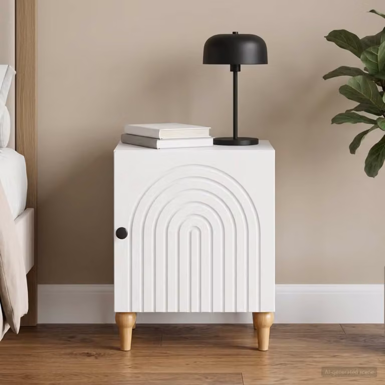vidaXL Armadio da Notte Moderno Bianco in Legno MDF L/P/H: 43 x 34,5 x 50 cm