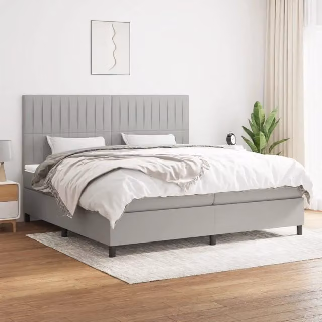 Letto Ibrido con Giroletto a Molle e Materasso vidaXL, Grigio e Bianco, L/P/H: 200 x 200 x 31 cm – 1