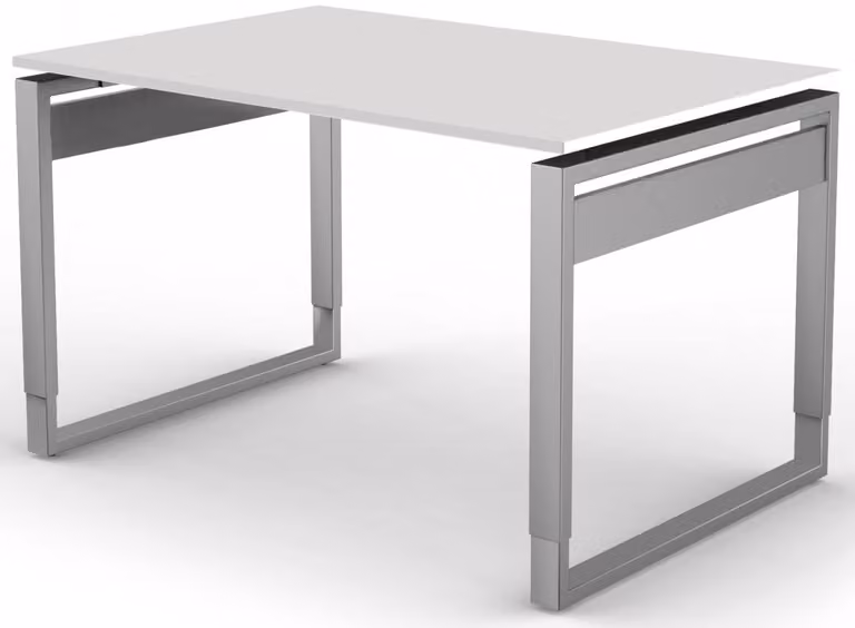 Scrivania Form 5, regolabile in altezza manualmente, bianca, dimensioni piano d'appoggio: 120 x 80 cm
