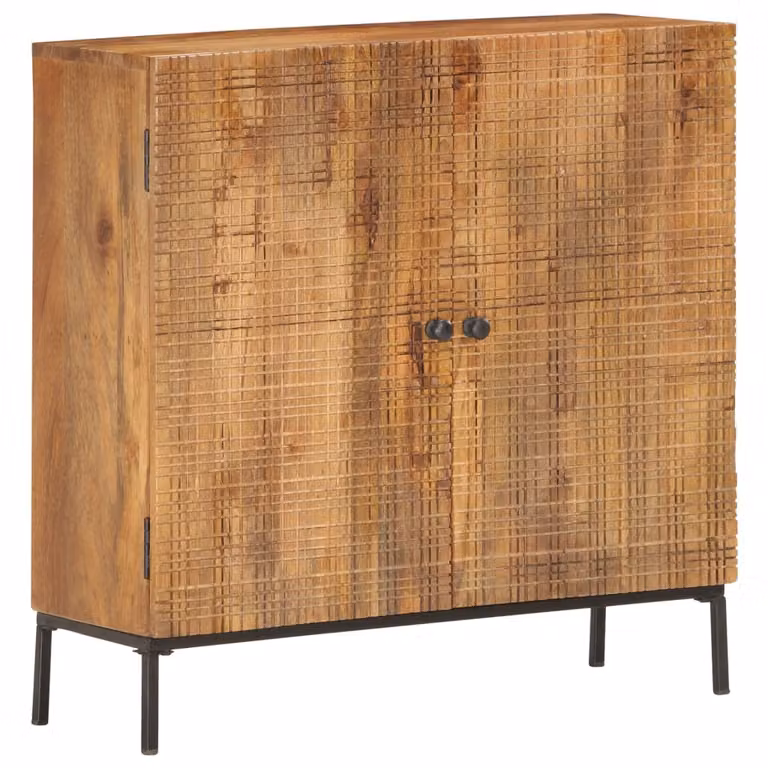 Mobile contenitore, dimensioni 75 x 30 x 75 cm, in legno massello di mango