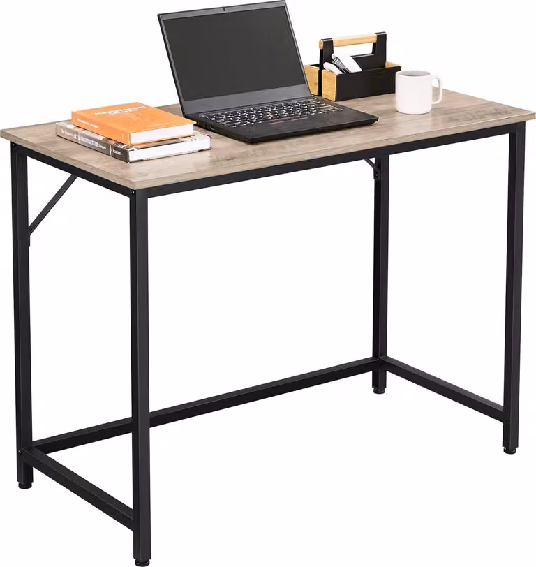 Scrivania VASAGLE, piccola scrivania per computer, scrivania per studio, camera da letto, 50 x 100 x 76 cm, design industriale, struttura in metallo