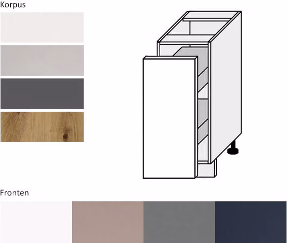 Base BO-D1D/30/cargo con cassetto in metallo da 30 cm colore bianco - tappetino grigio polvere