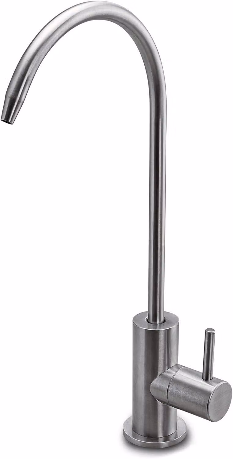 Rubinetto per sistema di osmosi, in acciaio inossidabile, girevole a 360 gradi, monouso, per filtri dell'acqua