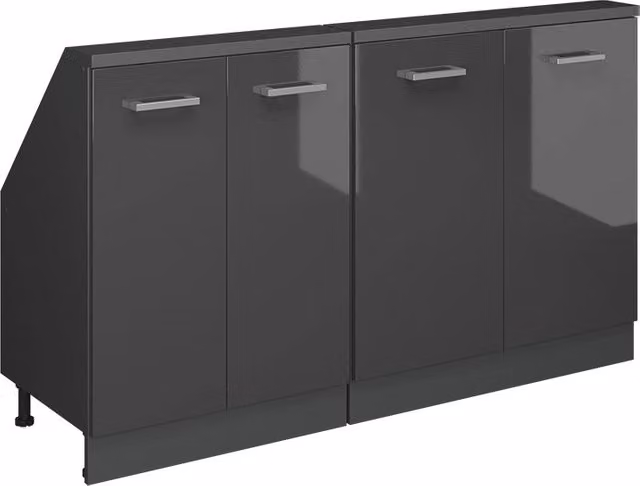 Set di mobili sottotetto Rion Antracite lucido/Antracite Set di 2 Vicco