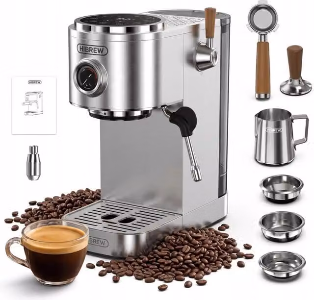 Macchina Espresso Semiautomatica HiBREW H13 con Cold Brew, 3 Livelli Vapore e Touch Control