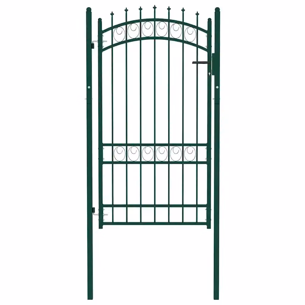 Cancello singolo a battente vidaXL in acciaio verde L: 104 cm, H: 134,5 cm – 2