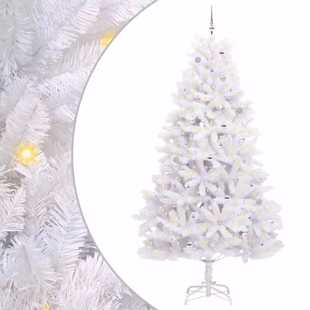 Albero di Natale | Decorazioni natalizie Artificiale con Rami Pieghevoli Bianco 270 cm