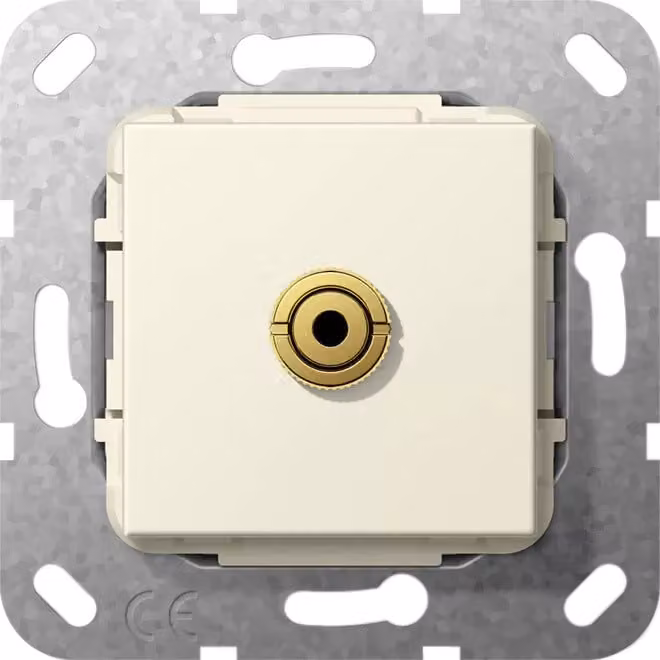 Gira 564901 Mini jack da 3,5 mm con cavo a frusta, inserto bianco crema