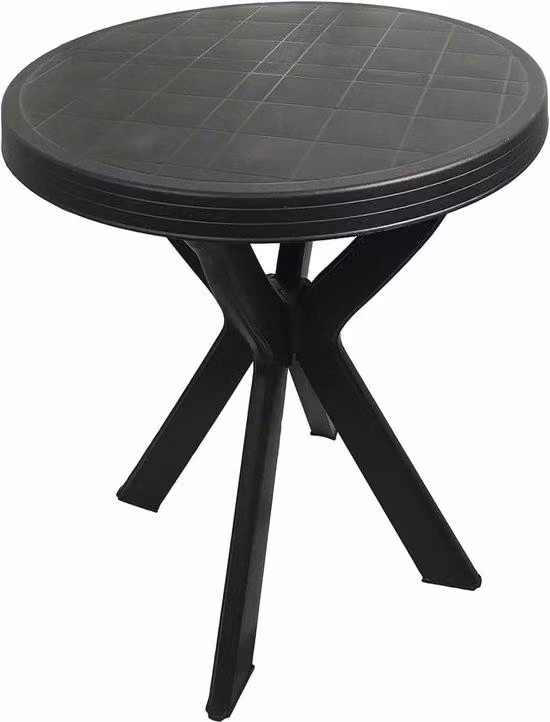 Tavolo bistrot in plastica, diametro 70 cm, color antracite, adatto per interni ed esterni