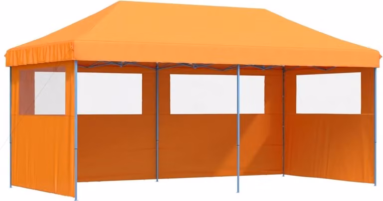 Tendone per Feste Pieghevole Pop-Up con 3 Pareti Arancione