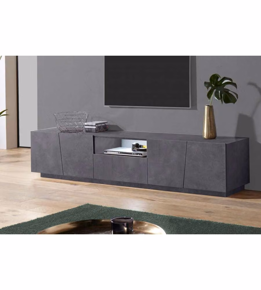 Web Furniture Porta TV Vega in Melaminico Ardesia - 220 cm