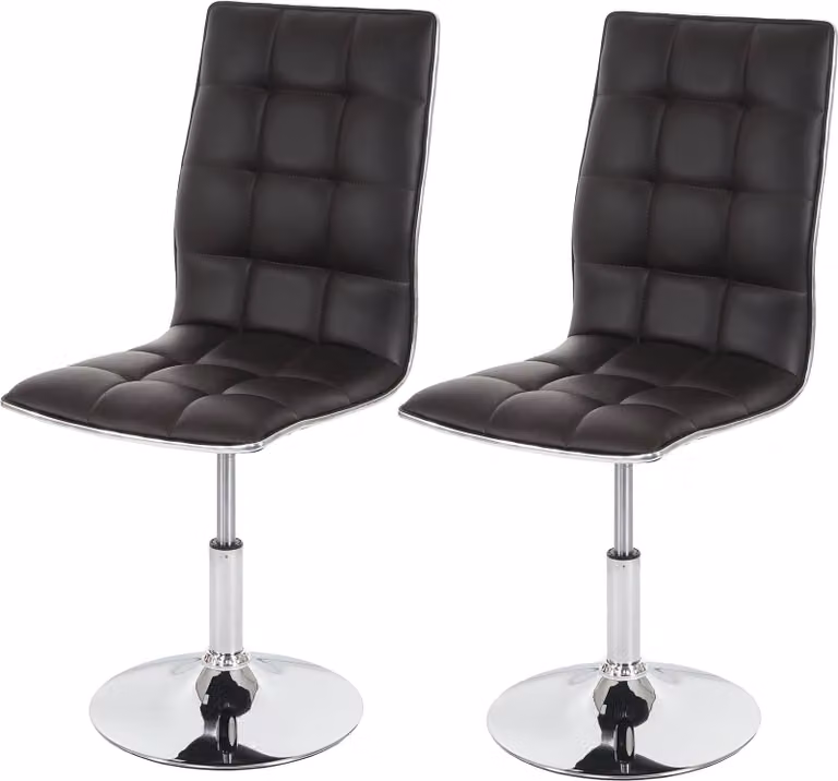 Set di 2 sedie da sala da pranzo | A x L x P 103 x 43 x 54 cm | Altezza seduta 41 cm | Pelle finta certificata | Marrone | Sedia Sedia da cucina