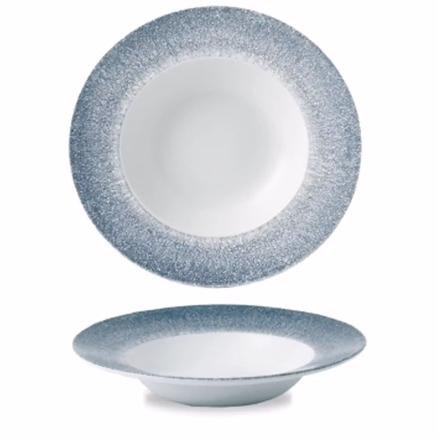 Piatto fondo bordato in porcellana topazio stone, diam. 24cm, 12 pezzi