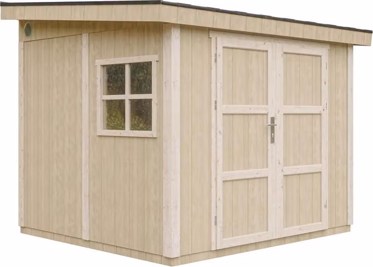 Casetta da giardino di 5,9 m² - H231x248x294 cm - Con pavimento e parete laterale - Timbela M938