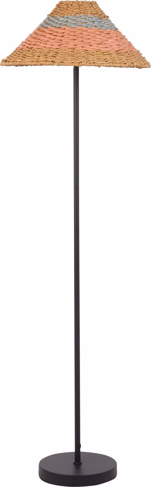 BELIANI Lampada da terra nera e beige rosa e blu con paralume in carta corda base in metallo illuminazione soggiorno camera da letto