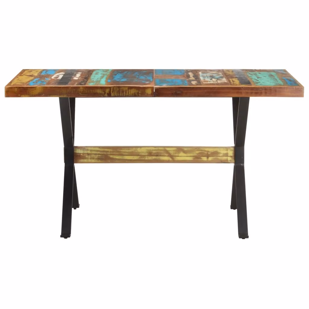 Tavolo da Pranzo 140x70x76 cm in Legno Massello di Recupero