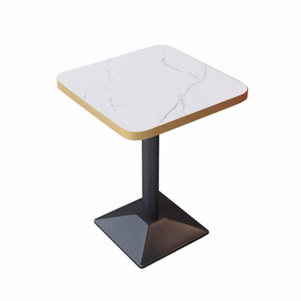 360Home Arredamento per la ristorazione: bar, caffetterie e ristoranti - Piano bianco, gambe nere, tavolo quadrato, tavolo da bistrot JB60CM