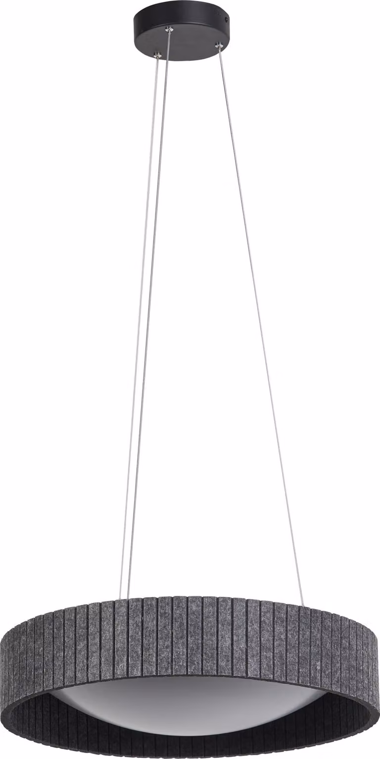 OSRAM Decor apparecchio decorativo a sospensione con cilindri in feltro, 28W, 1000lm, 3000K, 830 bianco caldo, 500mm, feltro/metallo, IP20, grigio scuro, LED non sostituibile