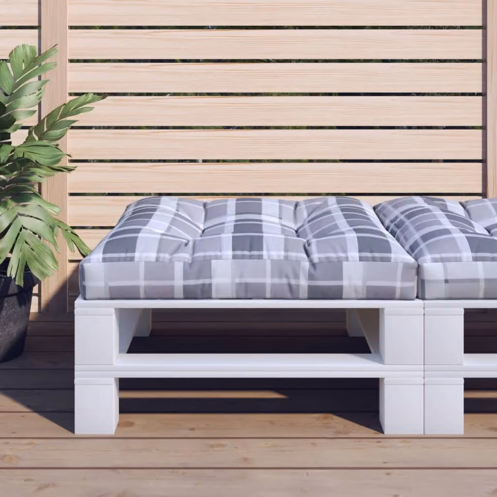 vidaXL Cuscino per Pallet Quadrato Grigio in Poliestere L: 70 cm, P: 70 cm, H: 12 cm