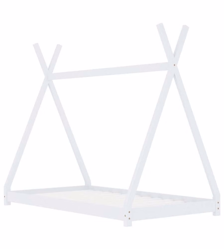 Giroletto per Bambini Bianco in Massello di Pino 80x160 cm