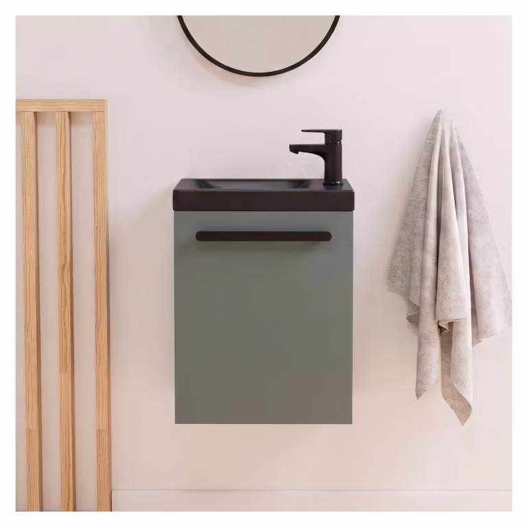 Set lavabo a parete Nevada con rubinetto nero