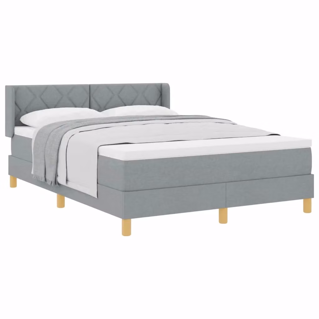 Letto a molle moderno vidaXL con testiera in tessuto grigio L: 160 cm, P: 200 cm – 2