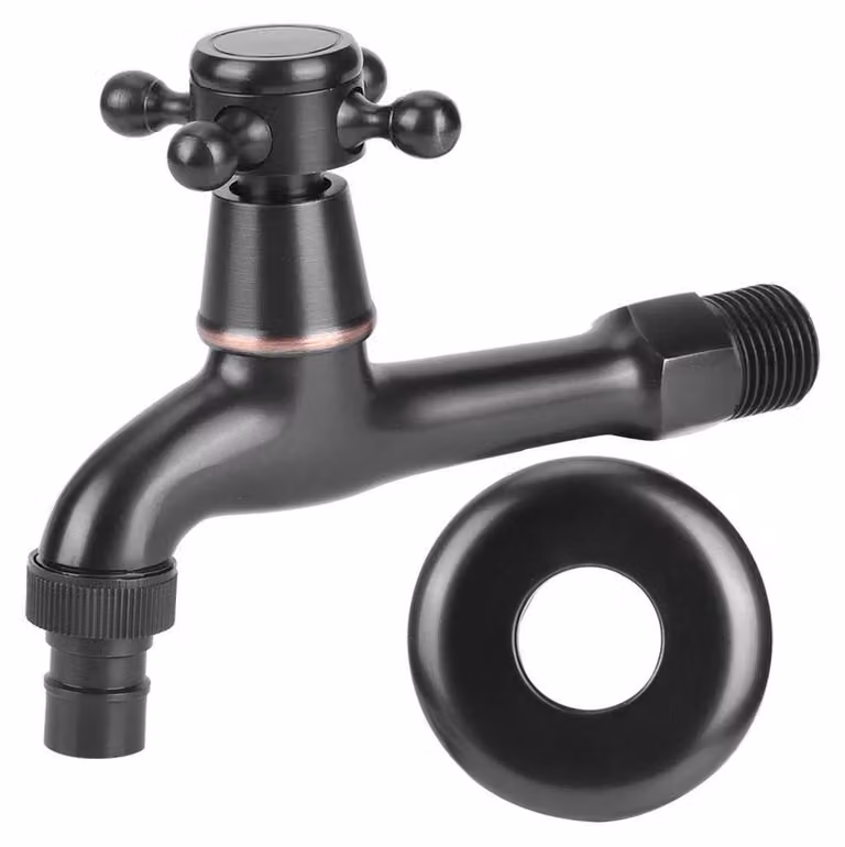 Omgoods - Rubinetto antico in ottone - Per lavatrice/bagno - Filetto universale G1/2" - Uso prolungato - Test di qualità e impermeabile - Rubinetto
