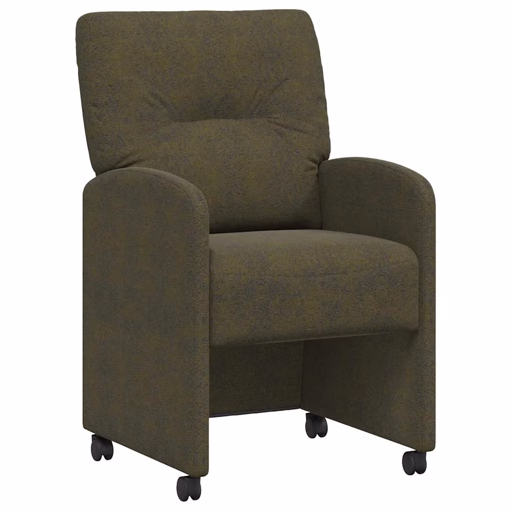 Set di 2 sedie da pranzo vidaXL con ruote e braccioli in pelle sintetica verde militare L/P/H: 57 x 67 x 95 cm – 2