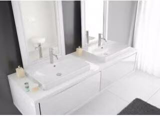 Lavabo Hoesch Carta 50x40cm, senza rubinetto + troppopieno, bianco opaco