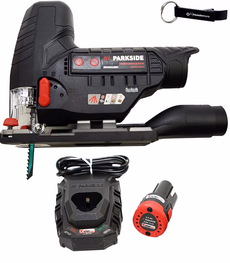 PARKSIDE PERFORMANCE® Seghetto alternativo a batteria 12 V / Seghetto alternativo PPSTKA 12-Li incl. batteria (2 Ah) e caricabatteria (2,4 A)