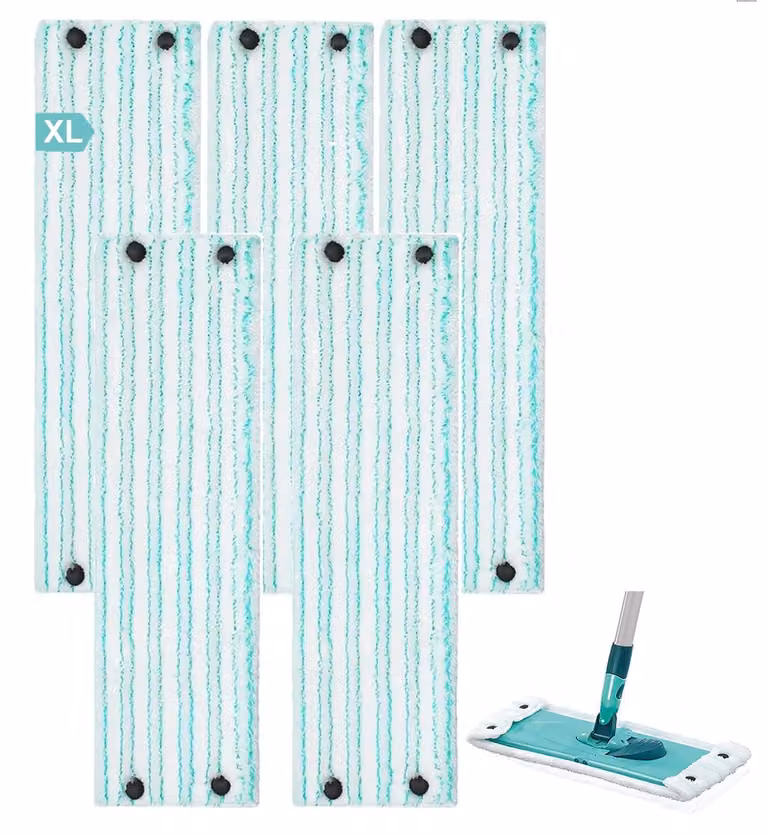 5 rivestimenti di ricambio per mop, 49 x 15 cm, in microfibra