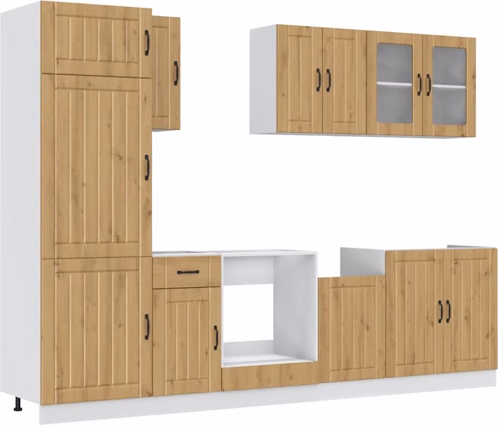 Set Mobili da Cucina 8 pz Kalmar Rovere Artigianale Truciolato