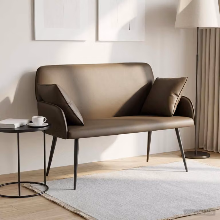 vidaXL Divano a 2 posti con gambe in metallo 2 posto Grigio Similpelle