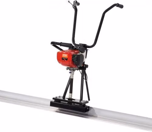 VEVOR Set di barre per massetto in calcestruzzo con bordo dritto in alluminio da 11 piedi, motore vibrante per finitura cemento a 4 tempi e maniglie, colore rosso