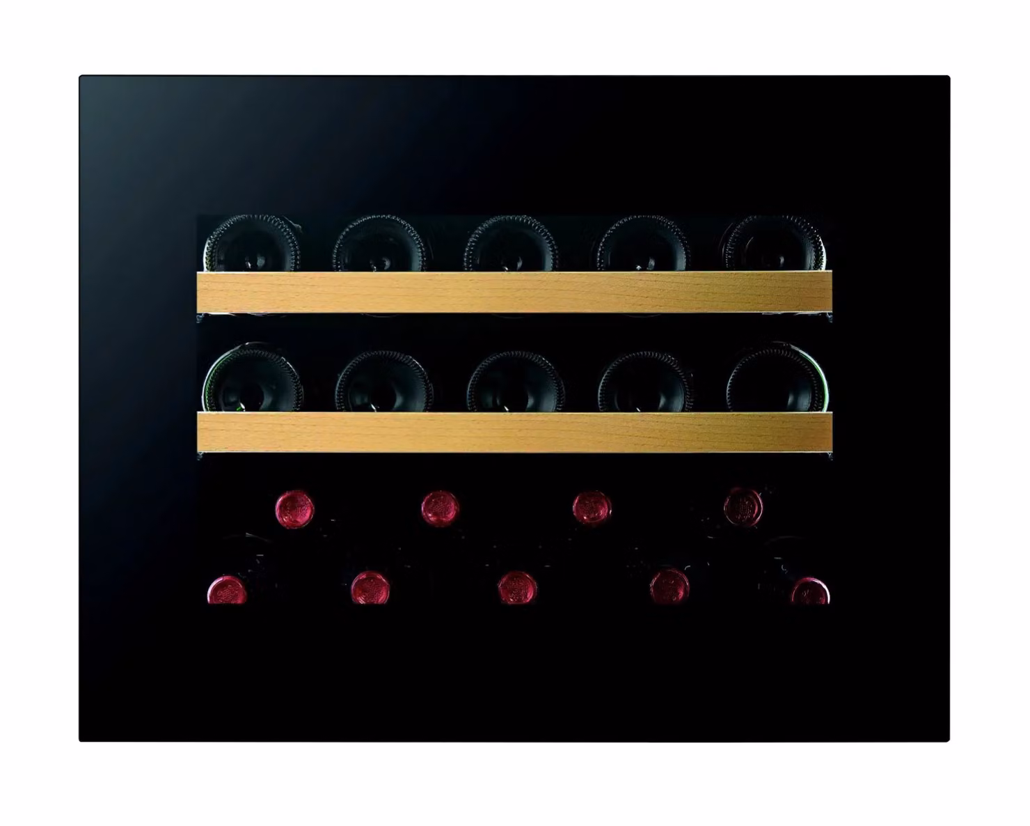 Cantina Linea Horizon porta 'full glass' nera push to open, classe F, 19 bottiglie - DVH-19.50B.TO