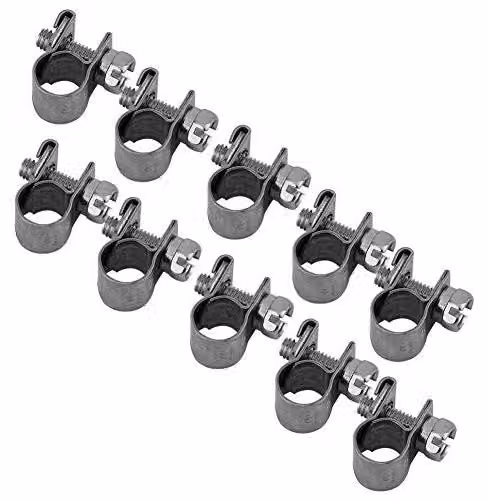Set di fascette a serpentina in acciaio inossidabile - Diametro regolabile da 6 a 8 mm - Confezione da 10 pezzi