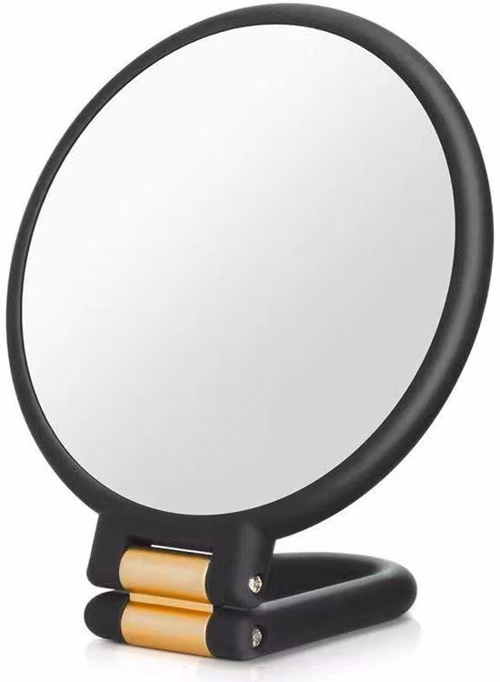 Specchio da viaggio per il trucco con ingrandimento 30x - Pieghevole - Portatile - Plastica nera