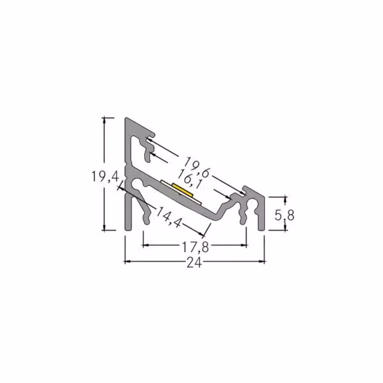 BRUMBERG Profilo angolare aggiuntivo BRUMBERG, lunghezza 1 metro, bianco Anbau-Eckprofil Komplett-Set, Bianco / Opale, Alluminio