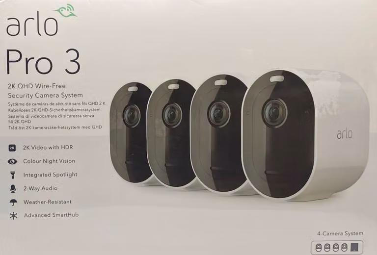 Arlo Arlo Pro 3 Smarthome camera bianca confezione da 4 pezzi