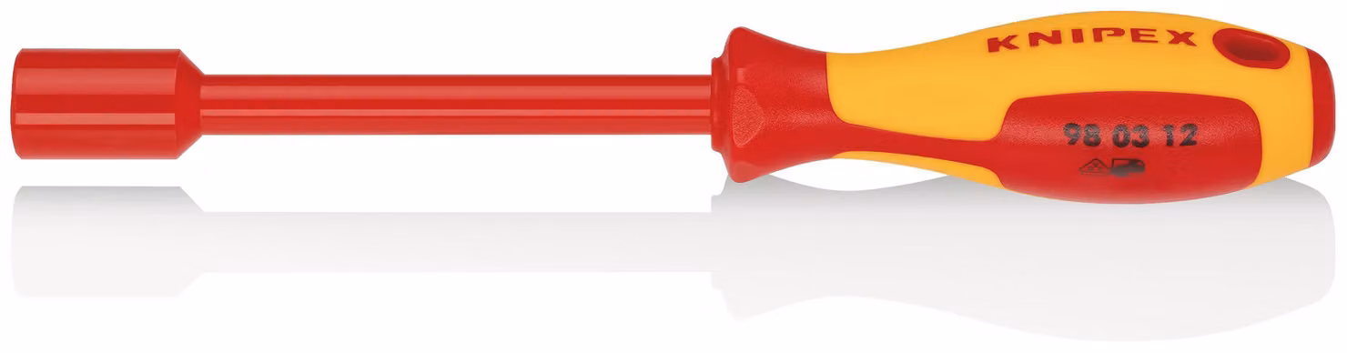 KNIPEX 98 03 12 Chiave a bussola con impugnatura a cacciavite isolante multicomponente, VDE brunito 237 mm