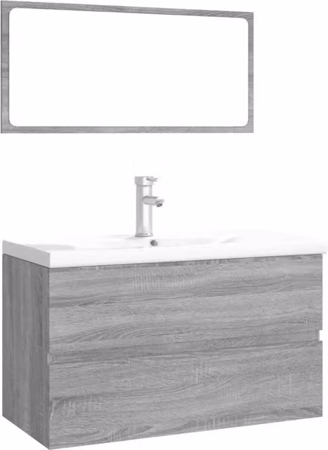 Mobili da bagno set portaoggetti pratico a parete 80 x 39,5 x 45 cm in legno ingegnerizzato grigio 02_0055246