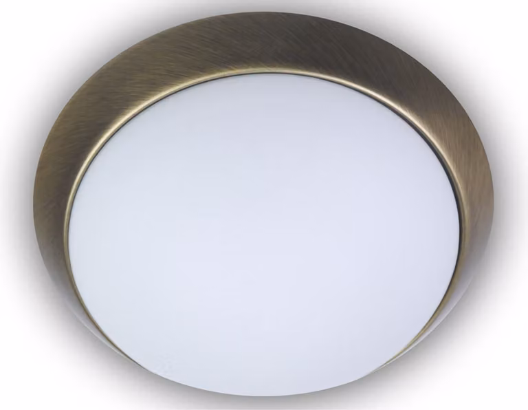 Lampada LED per soggiorno Lampada per sala da pranzo Luce LED rotonda Ø50cm Anello decorativo in ottone antico