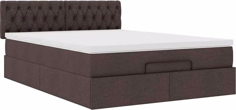Struttura Letto Pouf con Materasso 140x200 cm in Tessuto
