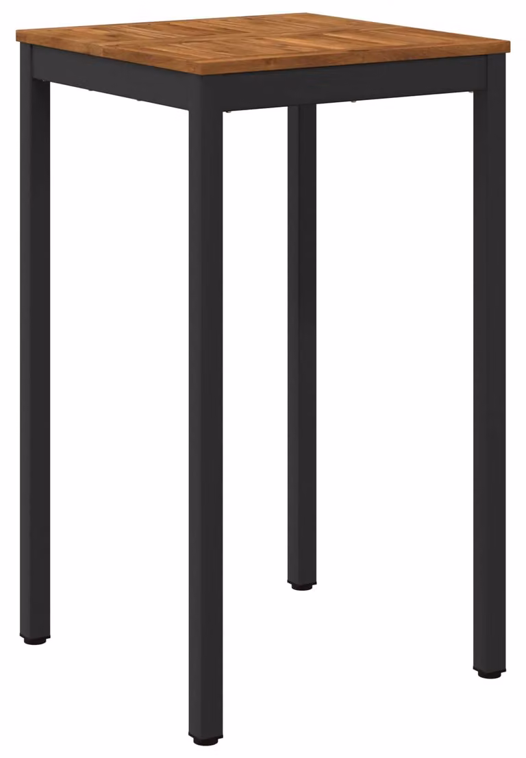 Tavolo da giardino, design naturale e nero, dimensioni 60 x 60,5 x 105 cm