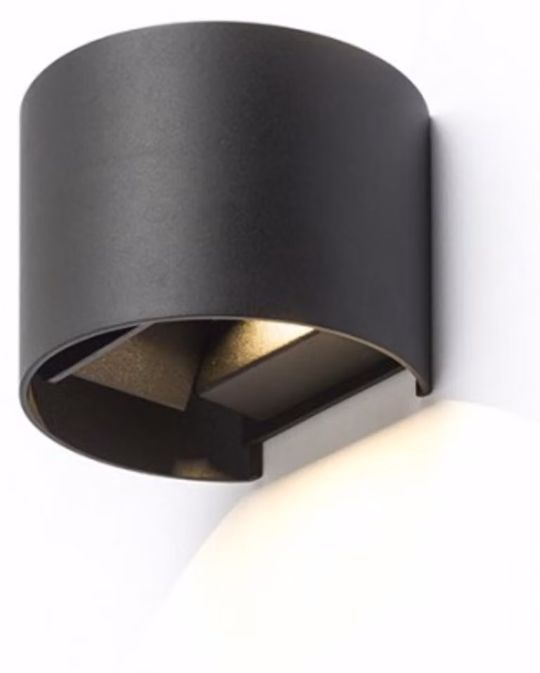TITO R DIMM a parete nero 230V LED 2x3W IP65 3000K