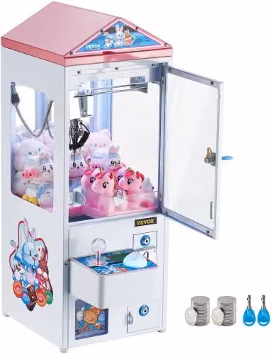 Macchina ad Artiglio Commerciale VEVOR per Giocattoli con Luce e Suono, Colore Bianco, Sollevamento Artigli 0-130 mm