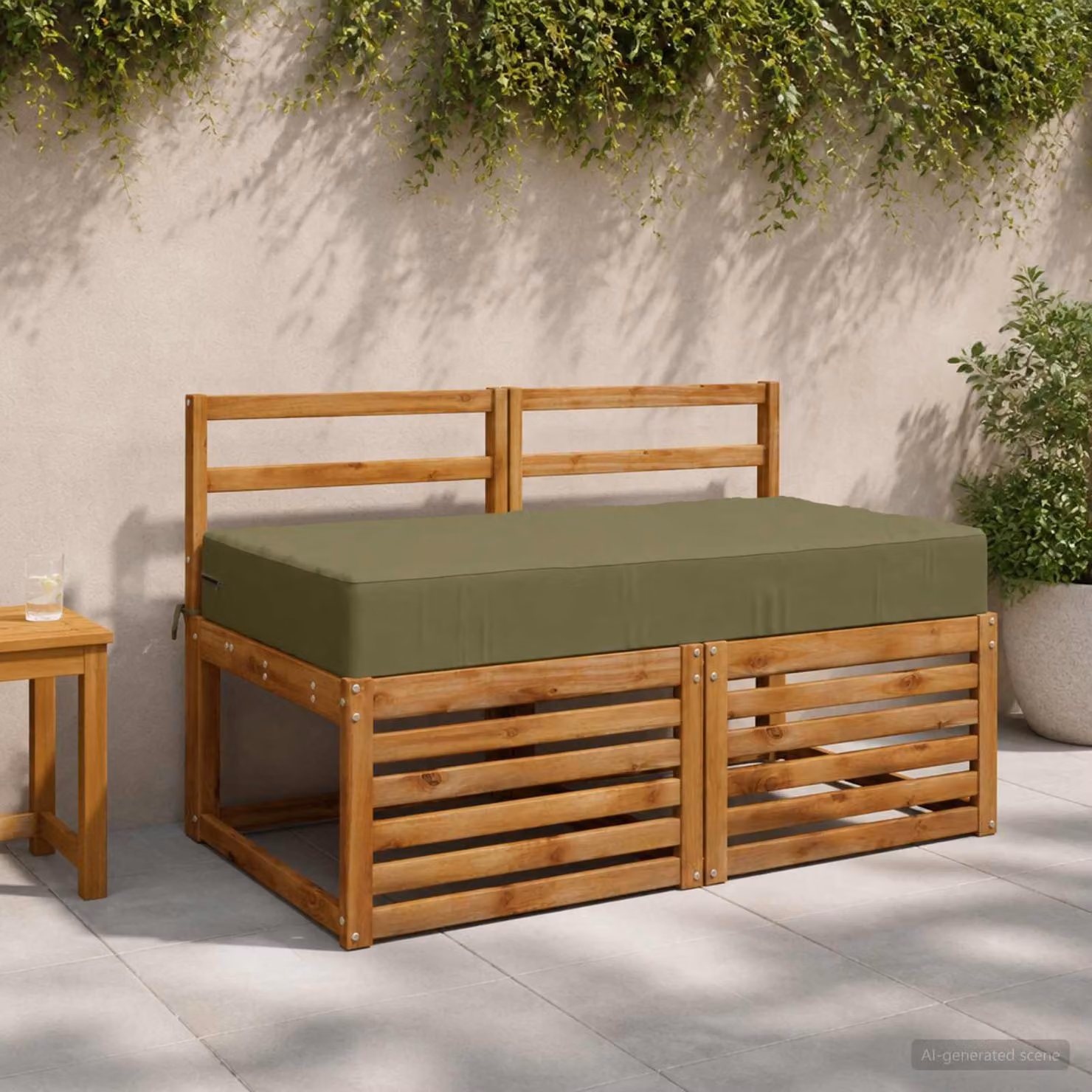 Cuscino per la seduta vidaXL SOEST in poliestere verde, L: 120 cm, P: 60 cm, H: 15 cm